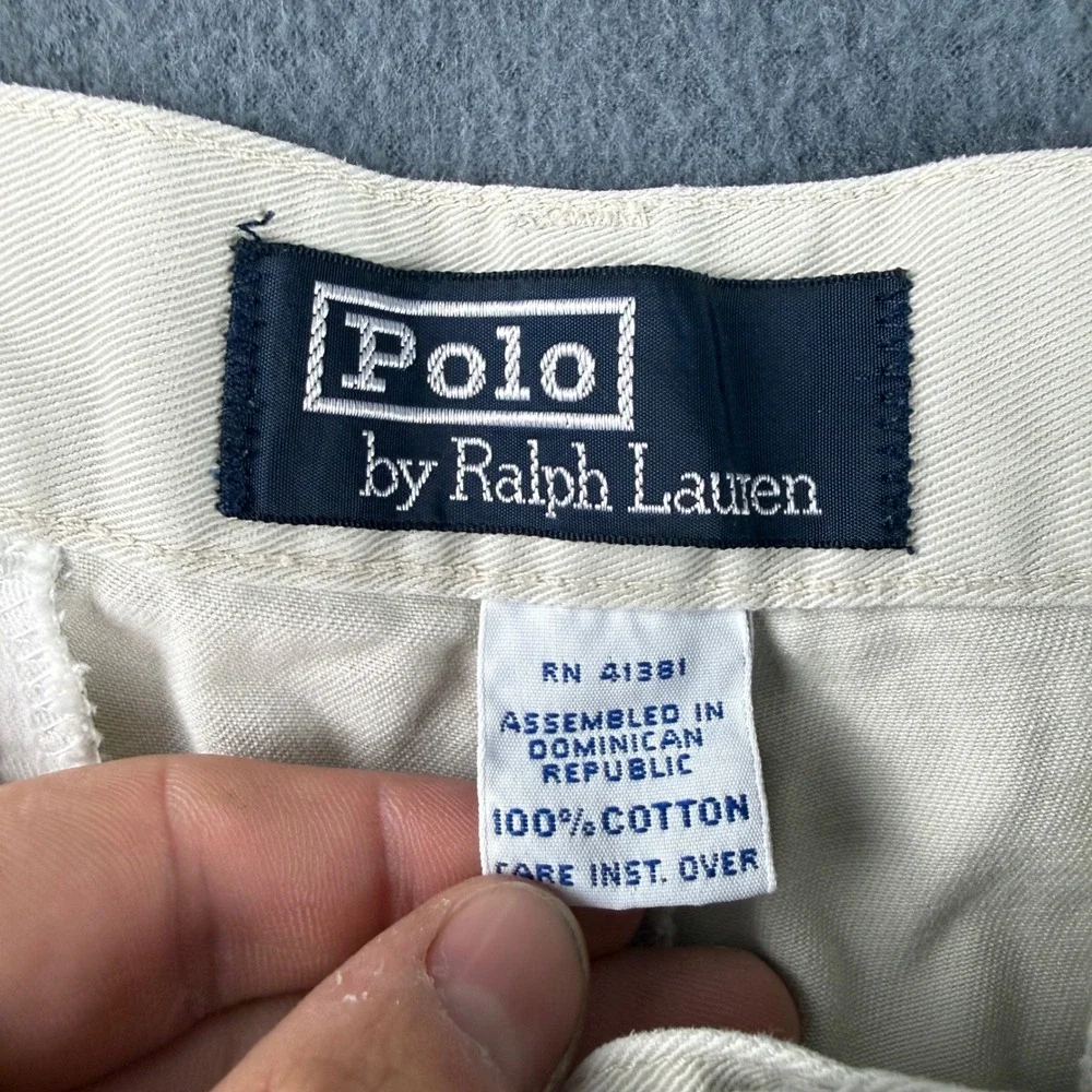 Vintage Polo Ralph Lauren Shorts Men's 31 (Fits 30) Beige Double Pleated 9